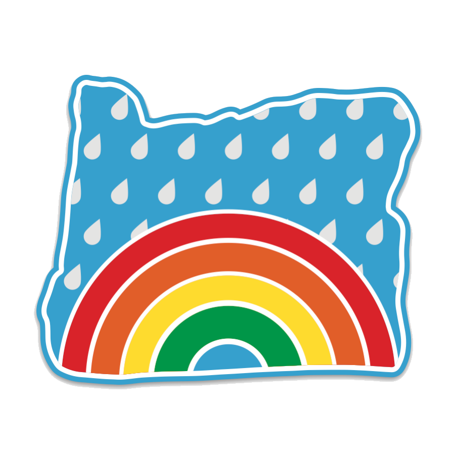 Oregon Rainbow - 3.5" Vinyl Sticker