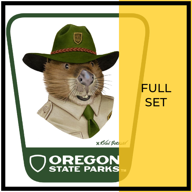 Ryan Berkley Animals, Oregon State Parks Sticker Set, 12 pc