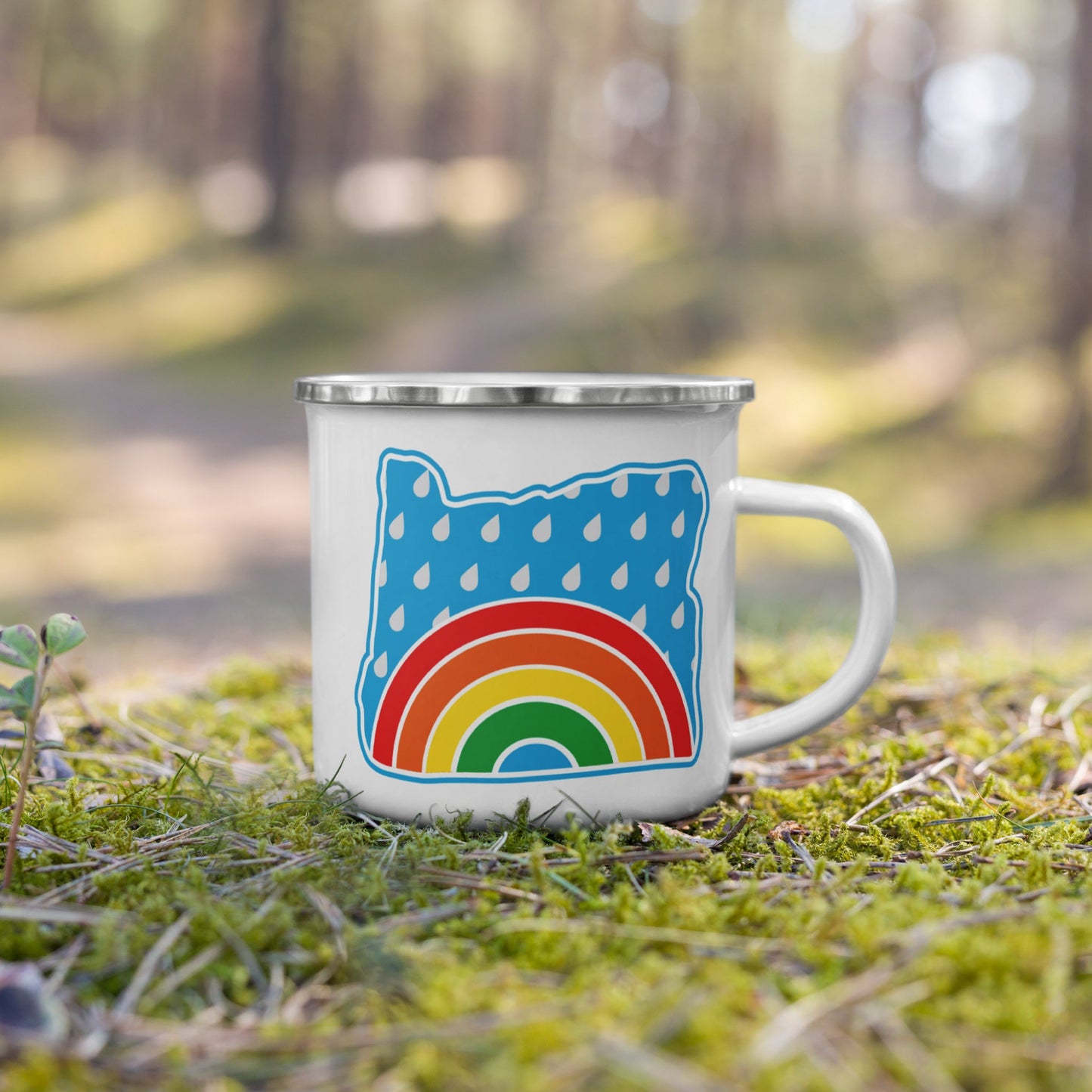 Oregon Elements Rainbow, Enamel Mug, 12oz